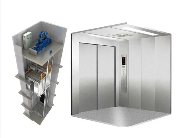 1.5m/s Traction Freight Elevator 2000KG VVVF Inverter Hydraulic Warehouse cabin Lift