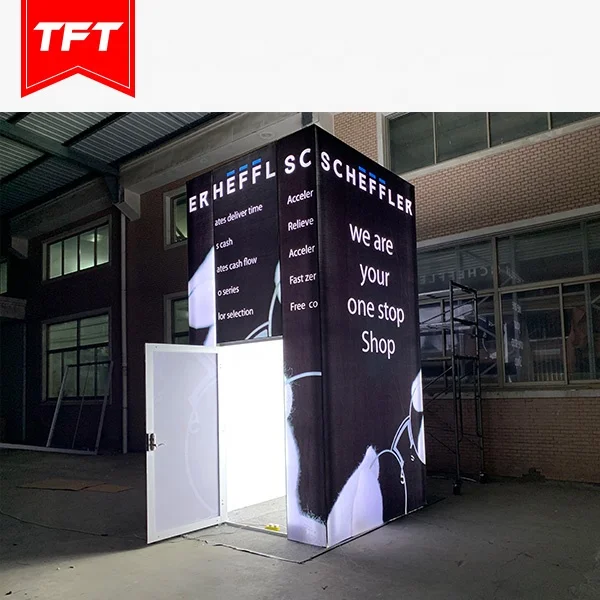 Custom Design Portable Aluminium LED Backlit Exhibition Display Island Trade Show Booth 10x20 with Room