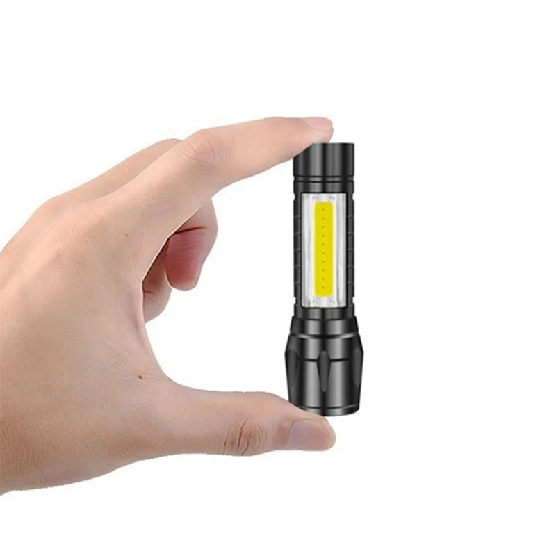 Newest flashlight ip-5 waterproof flashlight multifunction cob side light led pocket flashlight