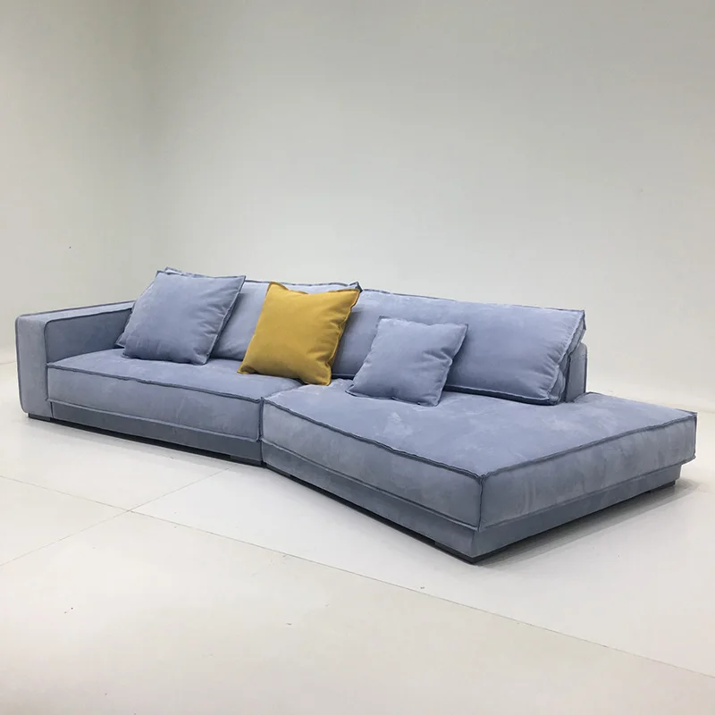 Modern design furniture soft suede leather curved couch and sectional 2 seater italian villa luxury sofa set couches living room