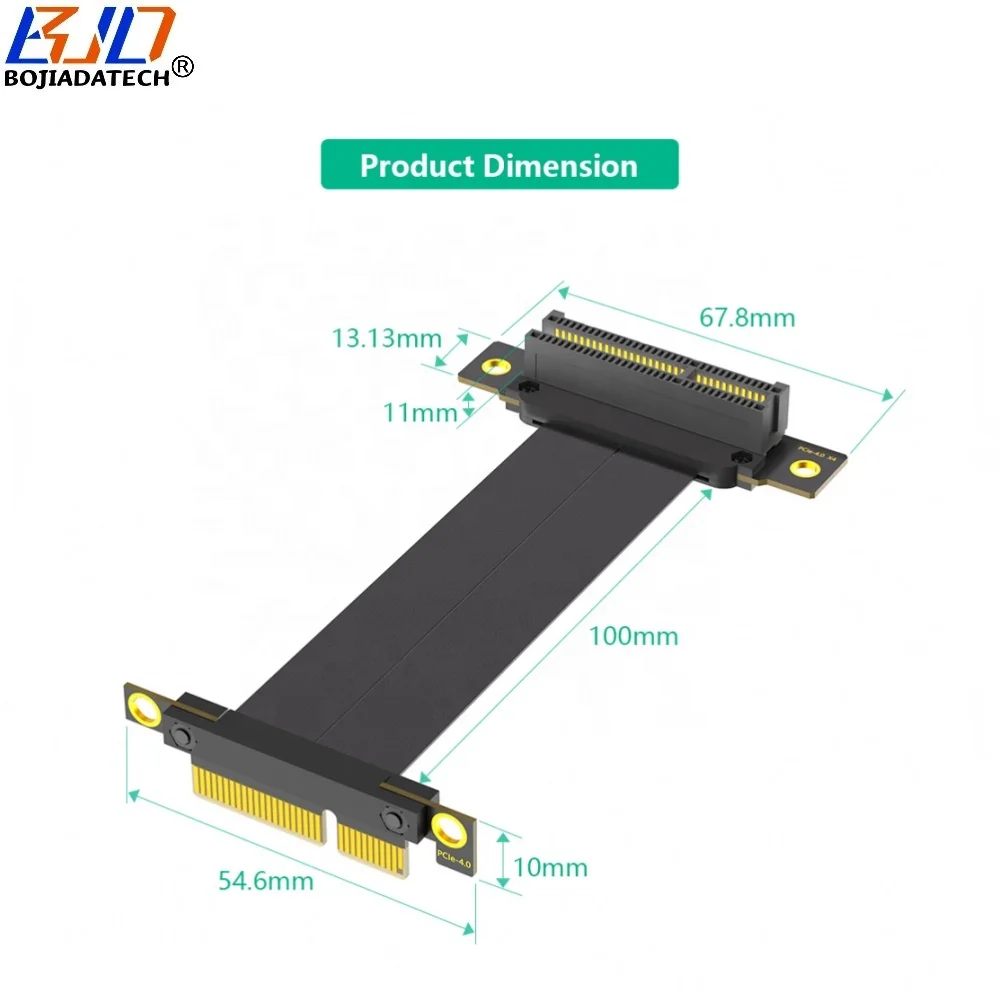 PCI-E 4.0 PCIe 4X to X4 Riser Card Extension Cable 90D90D 0.1M 0.15M 0.2M 0.3M 0.4M 0.5M 0.6M 0.7M 0.8M 0.9M 1M 1.1M 1.2M