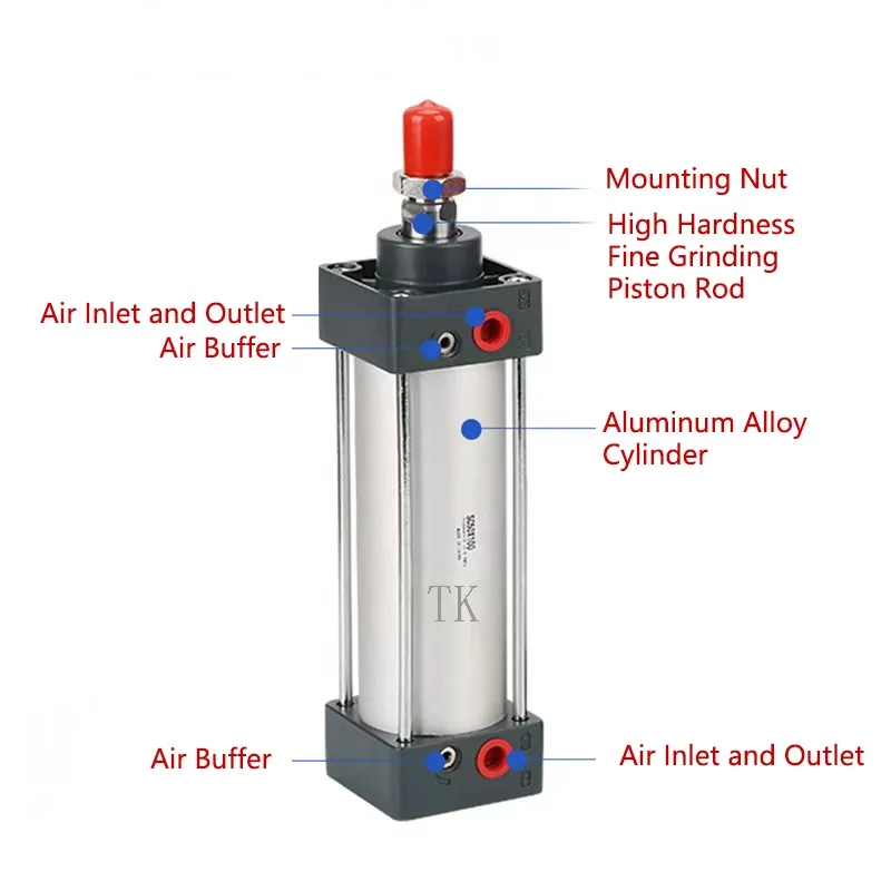 AirTAC Type SC SC200 SC250 Series Tie-Rod Type Double Acting Cylinder