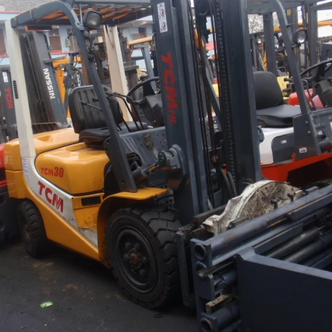forklift 3 ton with paper roll clamp bale clamp side shift attachments used forklift
