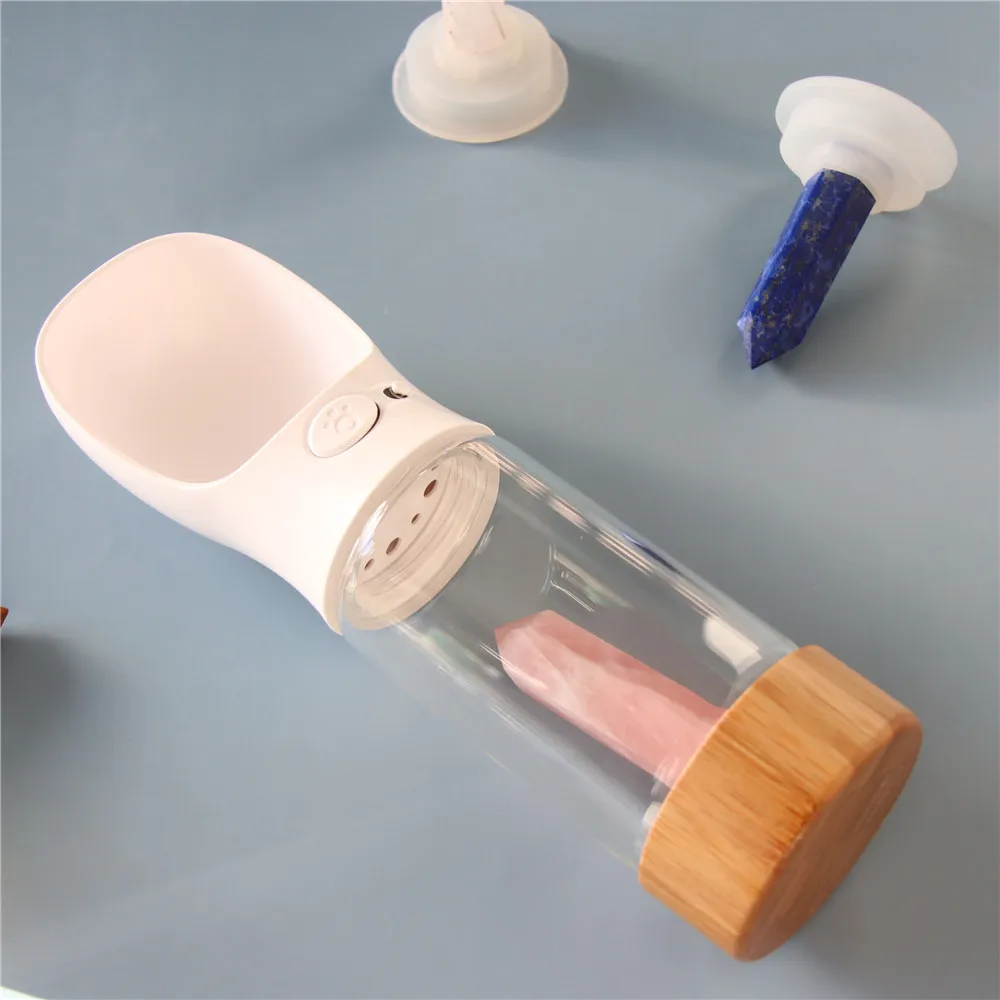 Portable Dog Feeding Travel Drinking Crystal Pet Water Bottle