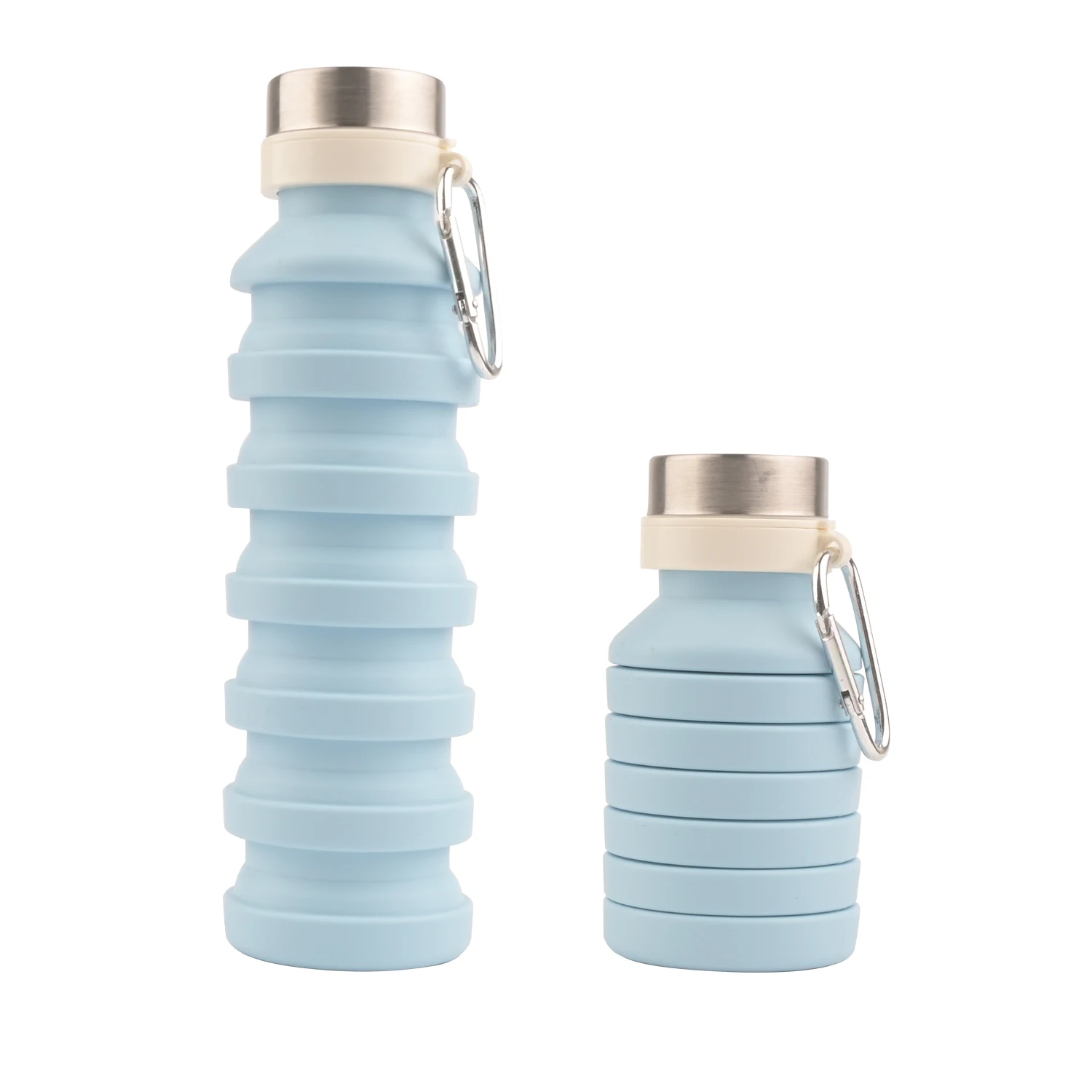 Secure Seal Technology Silicone Water Bottle Folding Traveling Bottle Portable Collapsible Water Bottle
