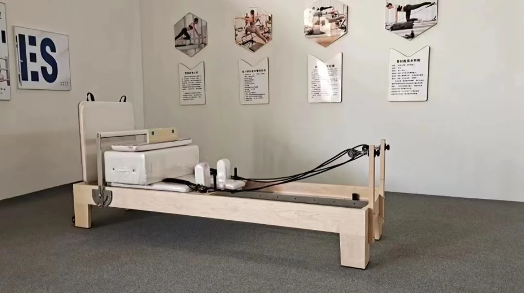 Reformer Pilates Machine Wood Pilates Reformer With Tower Half Trapeze Workout Indoor Oak Pilates Reformer