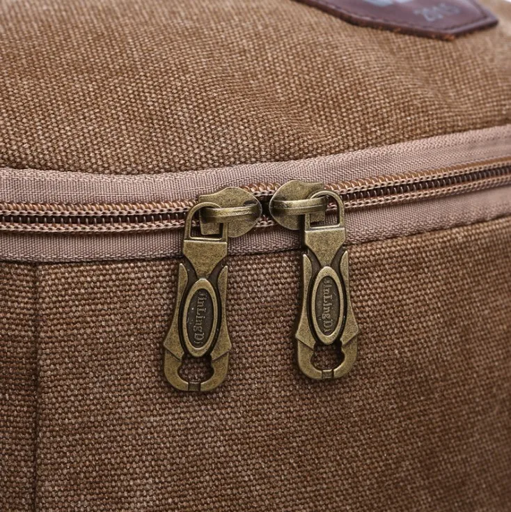 3-Ways Vintage Canvas Men Holdall Weekend Travel Duffel Bag Backpack Messenger Shoulder Bags Convertible Travel Hiking Rucksack