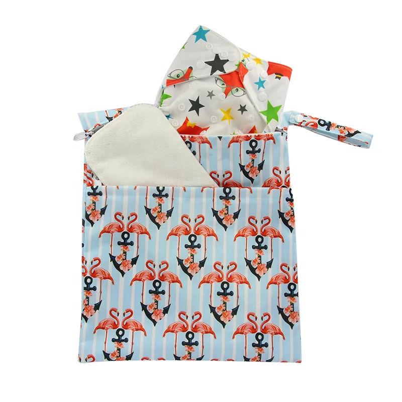 Popular Portable Washable Waterproof Wet Dry Bag With Handle For Cloth Diaper Bag