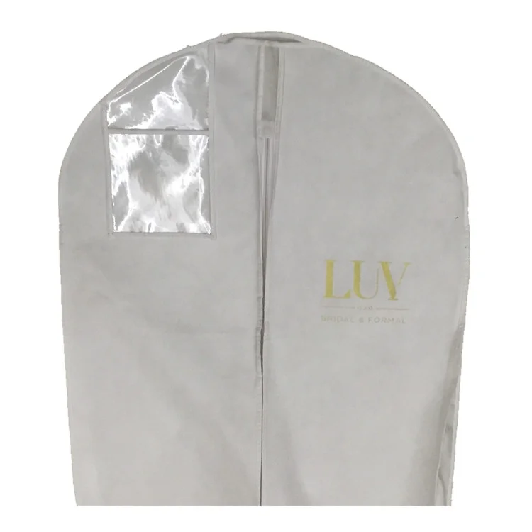 wholesale new design wedding dress cover bag with PVC pocket