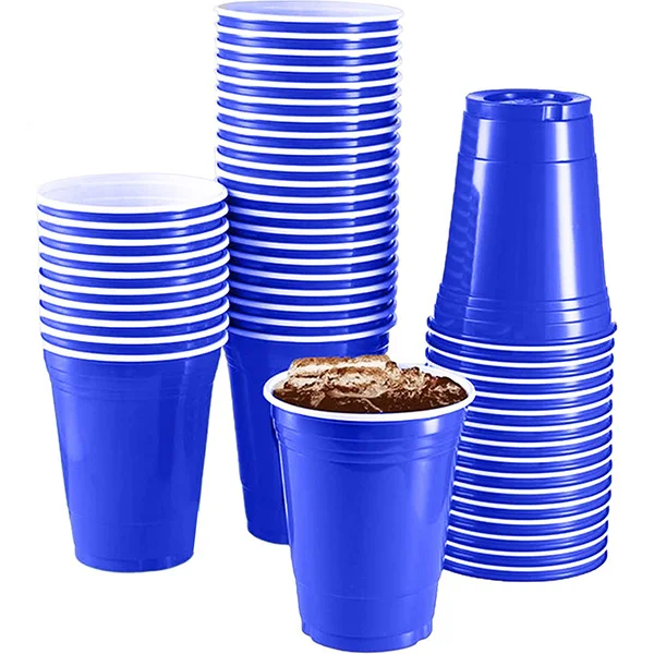 16oz Double Color Bpa Free PS Plastic Party Red Plastic Beer Pong Cups