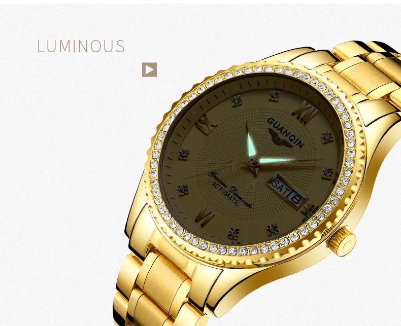 Classic Design Stainless Steel Mechanical Automatic Business Men Watch In Stock