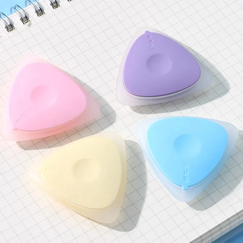 M&G Cute Silicone Insulated Pencil Eraser Office Rubber Triangle Pattern Erasable Pens for School Stationery