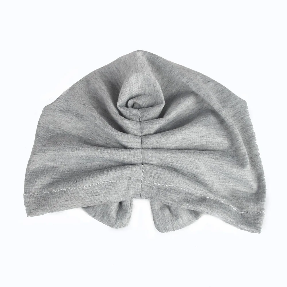 Muslim pure cotton turban for children baby hood cap baby bowknot hat boho Indian hat spring and summer