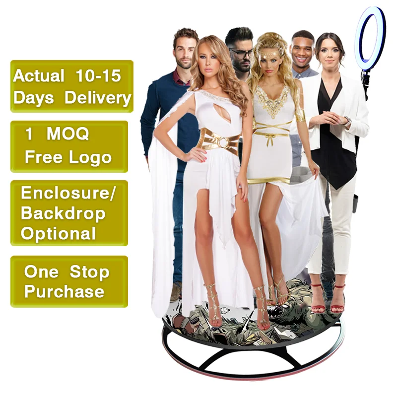 Home portable selfie machine photo booth video event photo booth hexagonal star base 360 photo booth machine