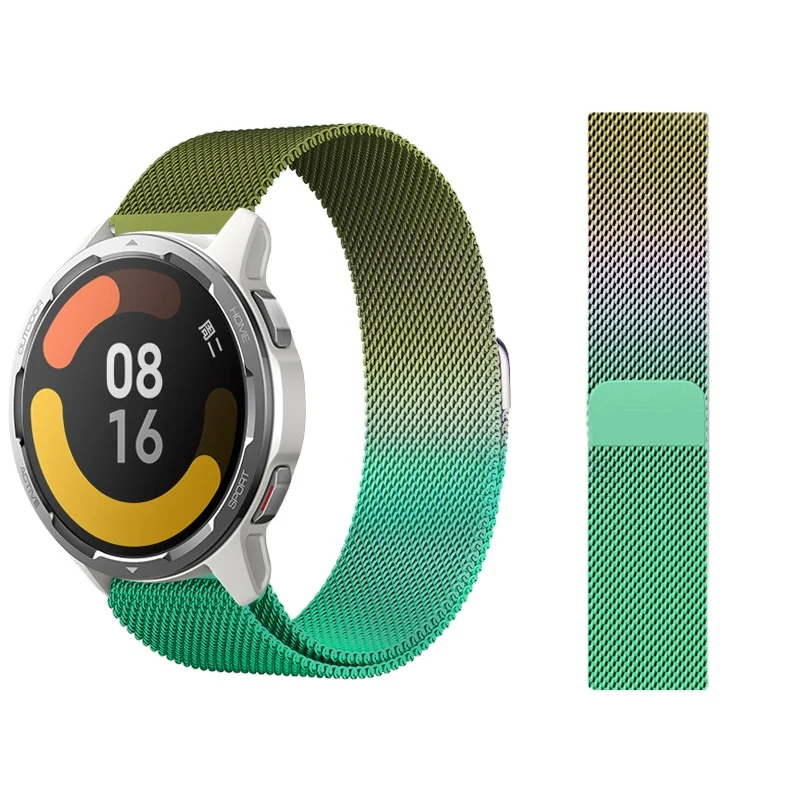 2022 Gradient Color Magnetic Loop Stainless Steel Metal Bracelet Wrist Strap 44mm 40mm 38mm 42mm For Apple Watch Milanese Band