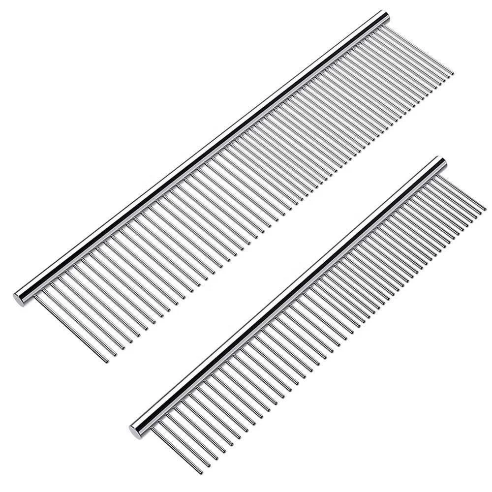 Hot Sale Silver Double Side Pet comb Stainless steel Pet Comb For Dog And Cat