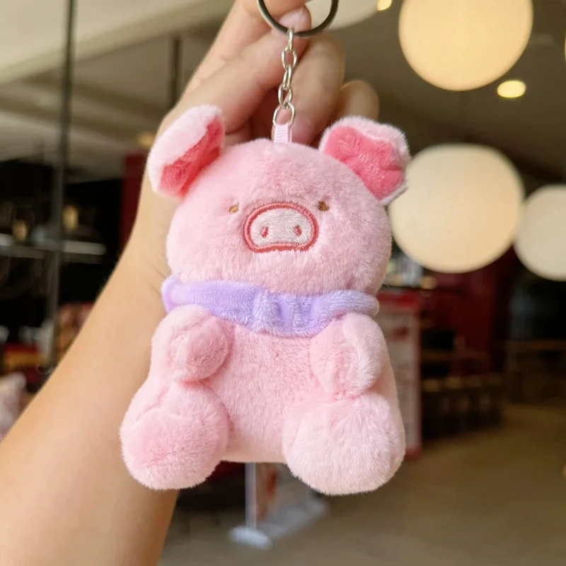 Cute Cartoon Bread Stereo Panda Car Keychain Custom Cotton Schoolbag Pendant with Logo Small Gift Accessory
