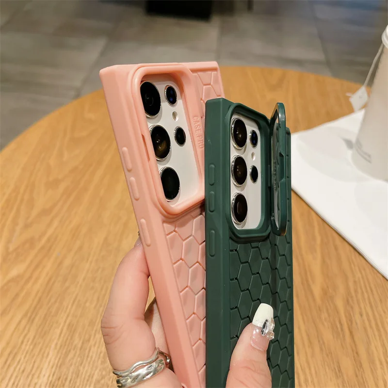 For Samsung Galaxy S24 Ultra S23 Plus S23 FE S22 S21 Camera Metal Ring Holder Cover Shell Lens Protect Stand Magnetic Phone Case