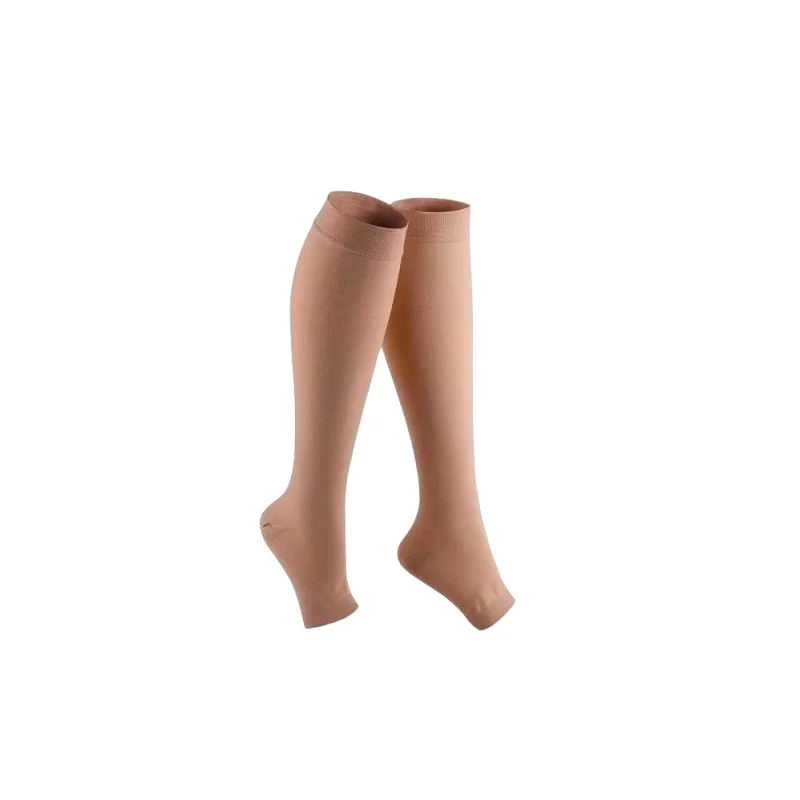 Thigh High Open Toe Compression Hose 20-30 mmHg Opaque Stockings