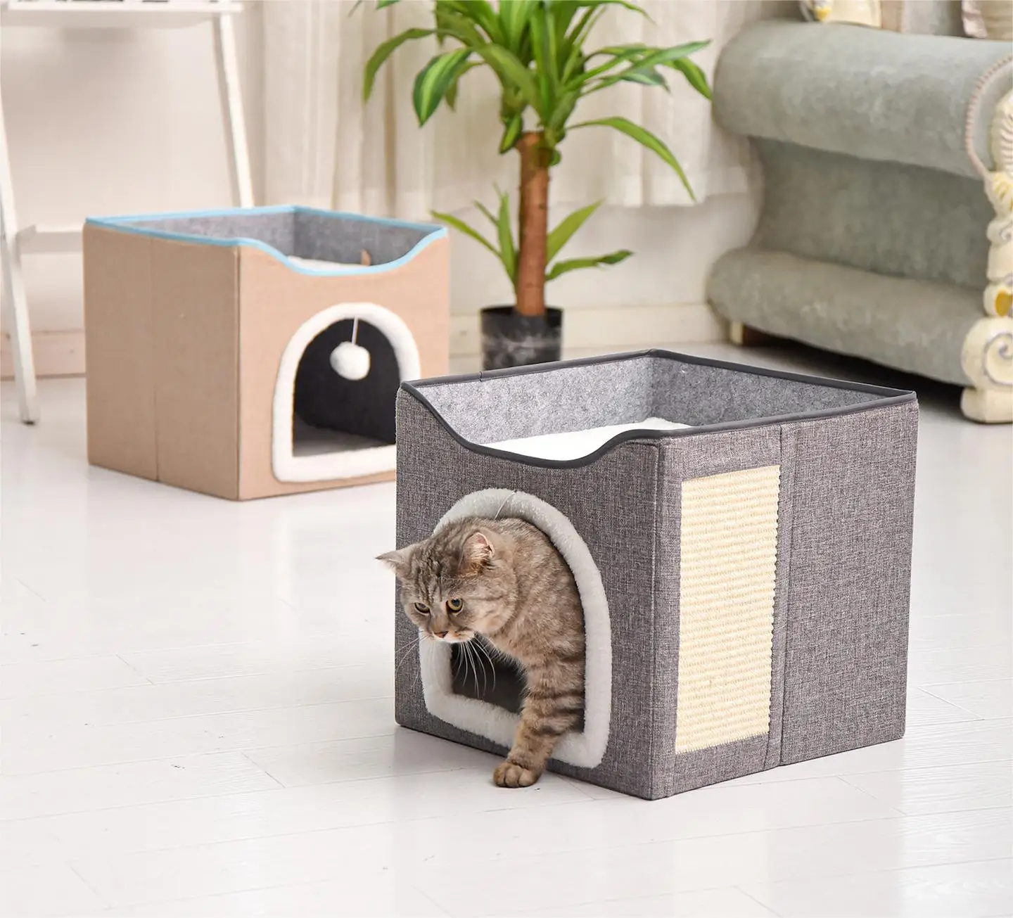 Dropshipping Bed Cat Portable Semi-closed Pet Sleeping Bed Cattery Cage Collapsible Bed For Cats