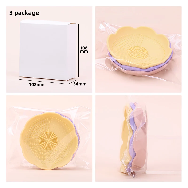 2 in 1 Mini New Arrival Drying Rack Stand Holder Paint Make Up Tool Cleansing Pads Mat Bowl Silicone Makeup Brush Cleaner