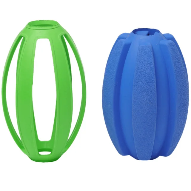  Natural Rubber Durable Grinding Teeth Pet Dog Chew Toys Rugby