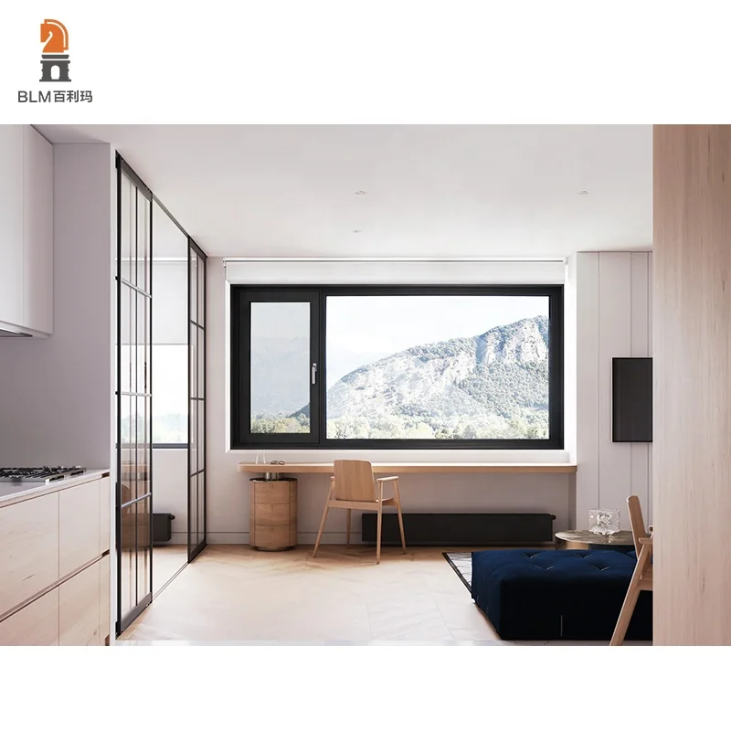European French style custom bay window kitchen casement glass window sliding Bathroom tilt and turn aluminum window