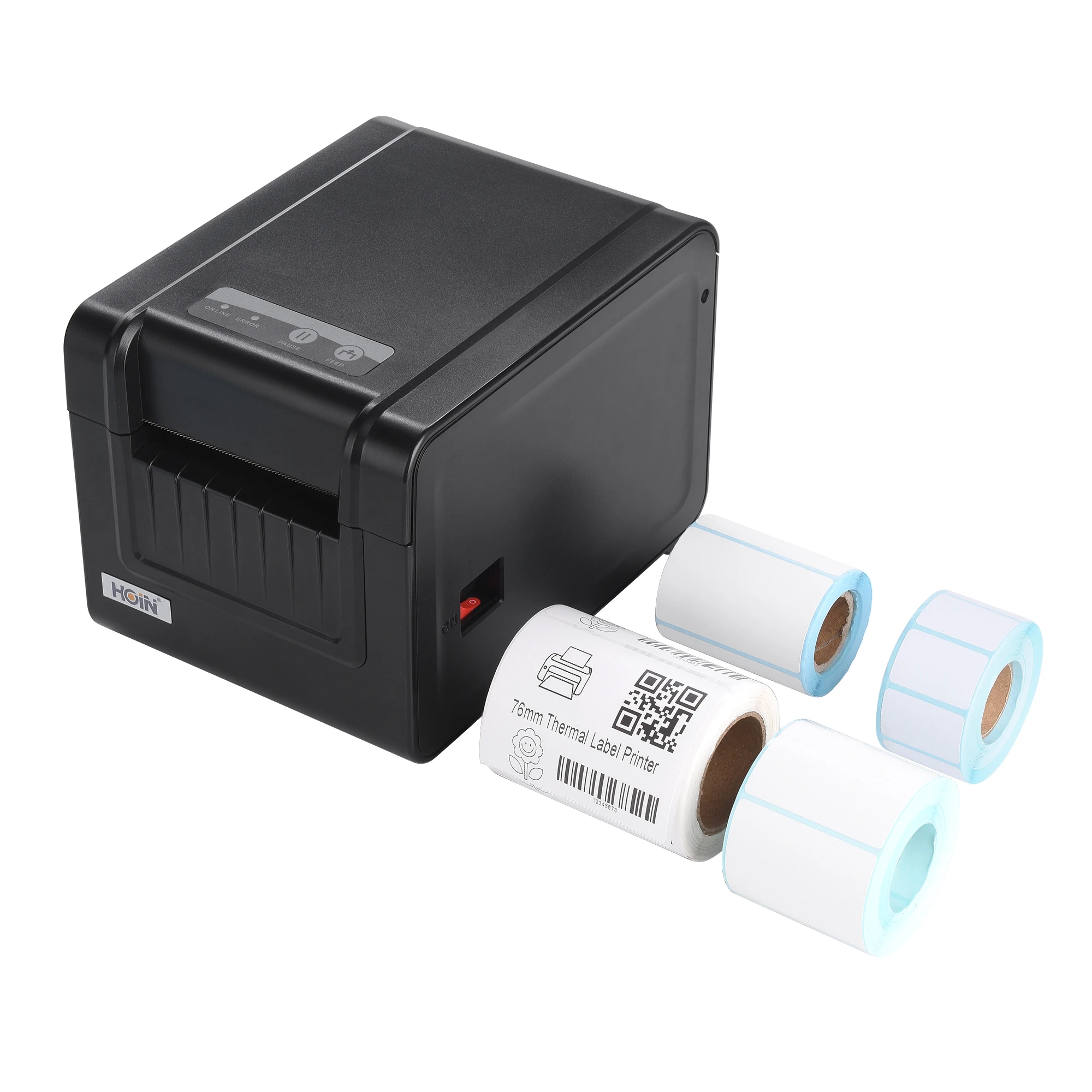 HOP-HQ80 Hoin high  Quality   Barcode Sticker Mini Thermal Label Printer  Desktop Receipt Thermal  sticker Mobile label printer