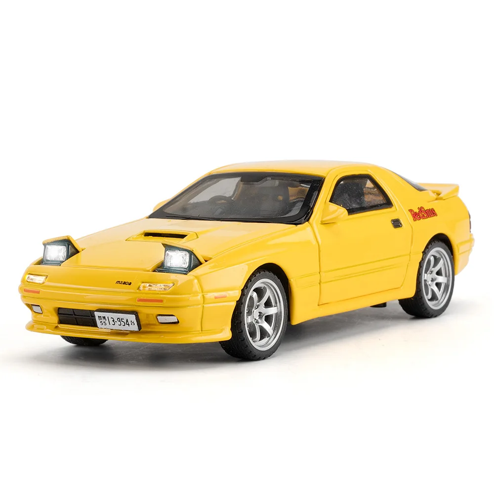 1:32 модель автомобиля в масштабе ZHONGYUANXING игрушечная RX-7 Миниатюрная игрушка со звуком и светом