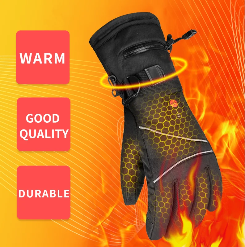 heated gloves 5V Rechargeable Lithium Battery  gloves  and Back  rechargeable waterproof heating warm gloves