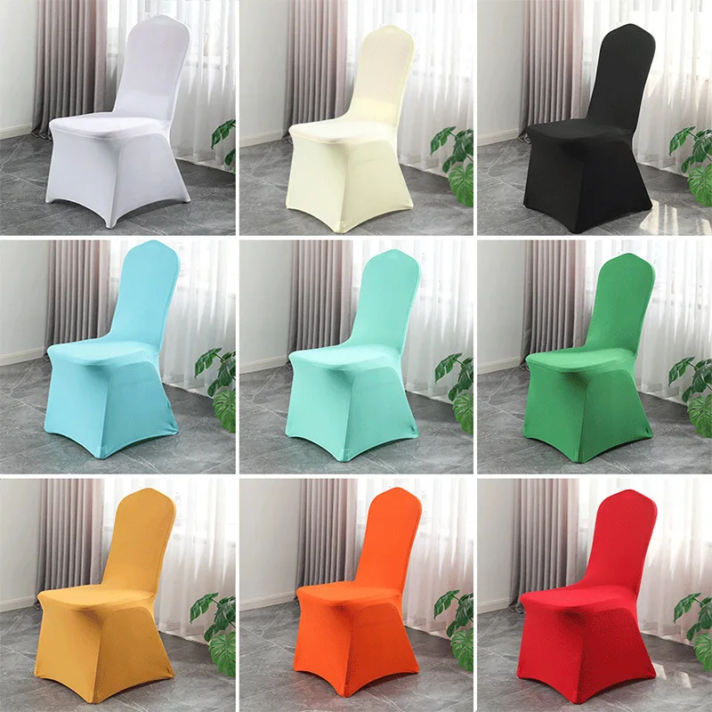customize chair cover  printing logo   slipcover  Chair cap  White chair covers are used for wedding party events