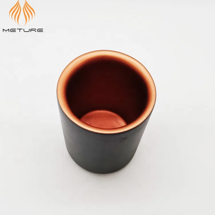 Grey cement container with rose gold inner cement pen holder or makeup brush container