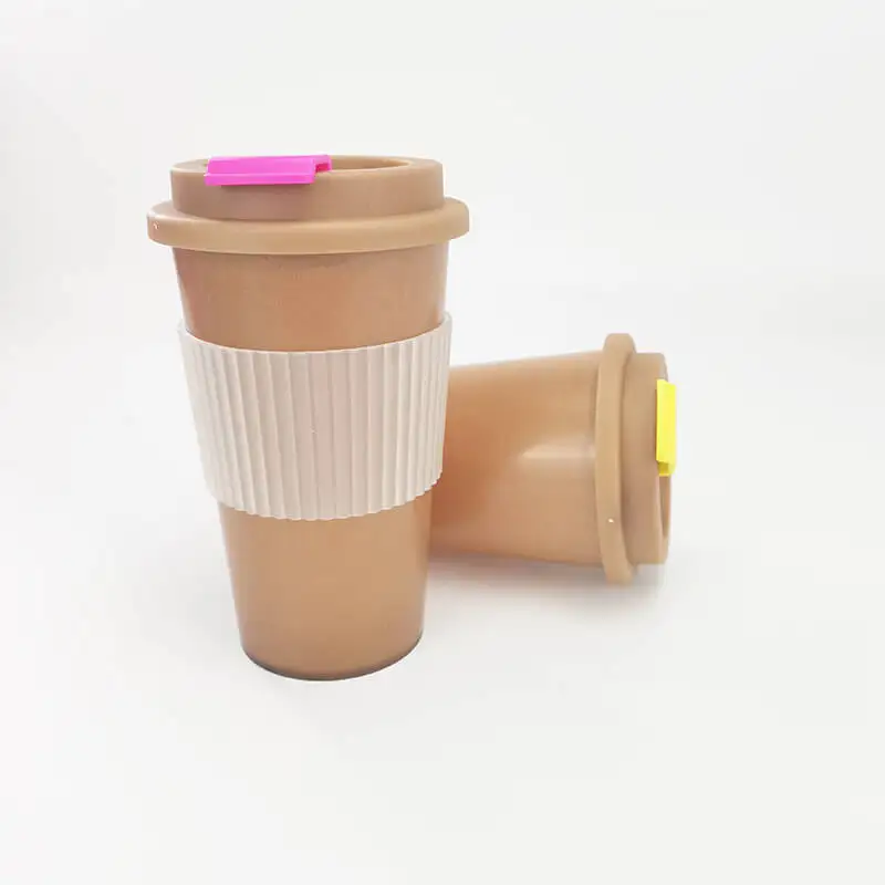 Wholesale hot sell biodegradable reusable eco-friendly bamboo fiber mug takeaway coffee cup