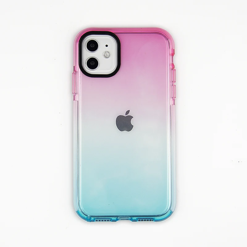 Для iPhone X XS Max 8 7 Plus градиентные Чехлы ТПУ ТПЭ Новый Радужный ударопрочный двухцветный резиновый чехол для телефона 11