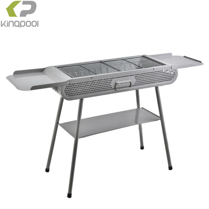 Kingpool Custom Logo Adjustable Height Camping BBQ Portable Foldable Barbeque Grill Outdoor Balcony Backyard Charcoal BBQ Grills