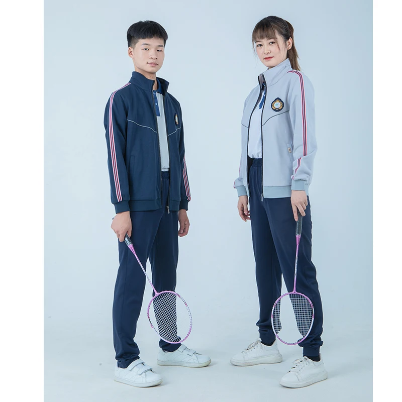 Hot selling  Spring autumn Primary High school uniform sports wear  cotton Tracksuit  for Students