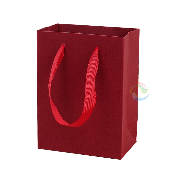Luxury Eco Custom LOGO Made Matte Black Colored Small Jewelry Paper Bag