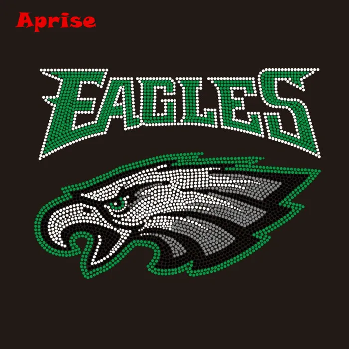 Eagle rhinestone iron on transfer football custom rhinestone transfer design