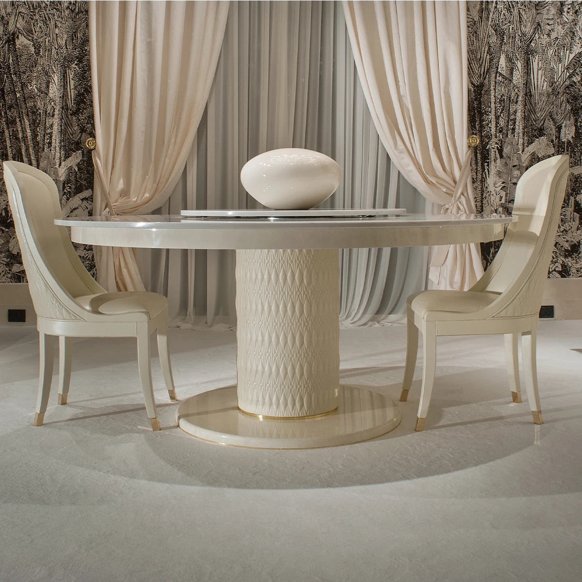 Dining Room Furniture Set Of 4 With Round Table White And Gold Dining Table White Round Rotating Dining Table 6 Chairs