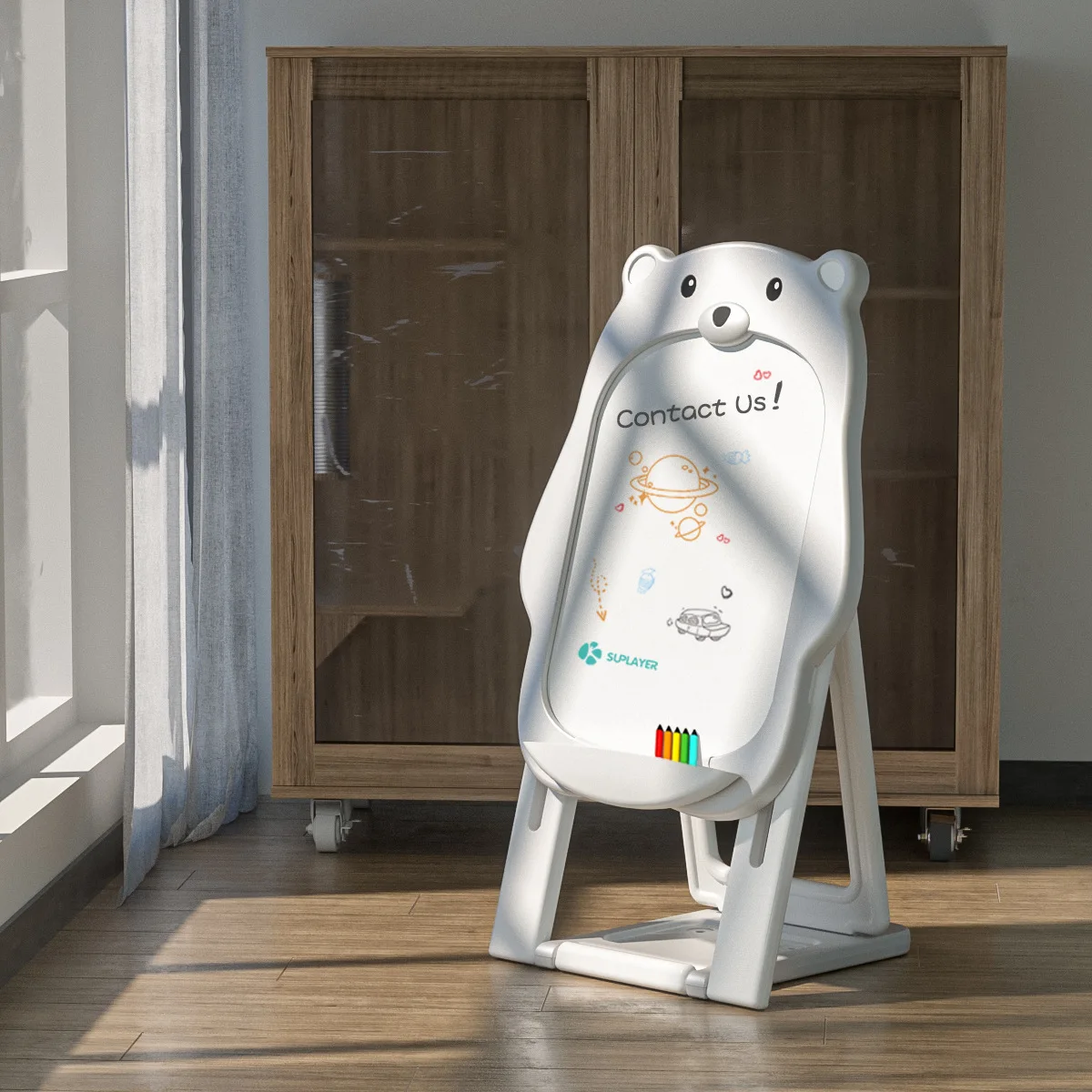 painting frame stand Paint Brush Set Foldable Children Easel Magic Kids Magnetic Painting Drawing White Kid Draw Board Stand