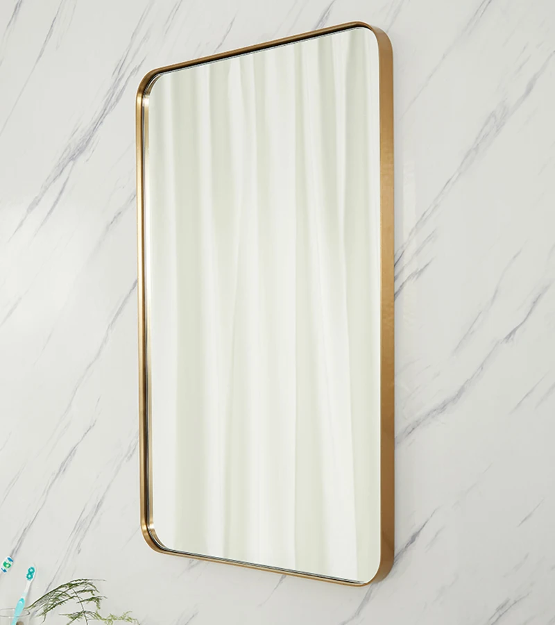 
MOK Wholesale stock metal stock rectangle framed wall mirror for home hotel bathroom mirror 