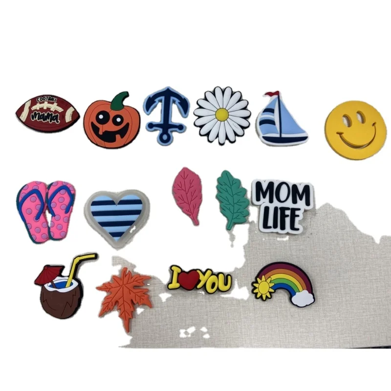 EVA Punched Beach Bag Charms Decoration Silicon Accessories Letter Flower Slipper for Summer Beach Designer  Bags