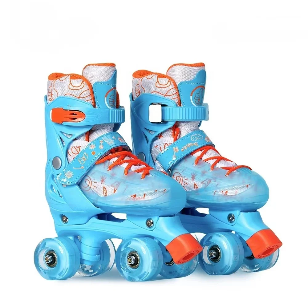 EACH 4 Wheel LED Flashing Roller Skates Wholesale Infantile Patines For Kids Each Kids Skate Roller