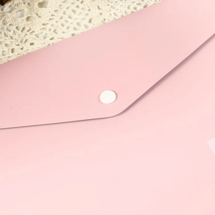 Pink plastic waterproof file folder a4 landscape folder document for office supplies stationery