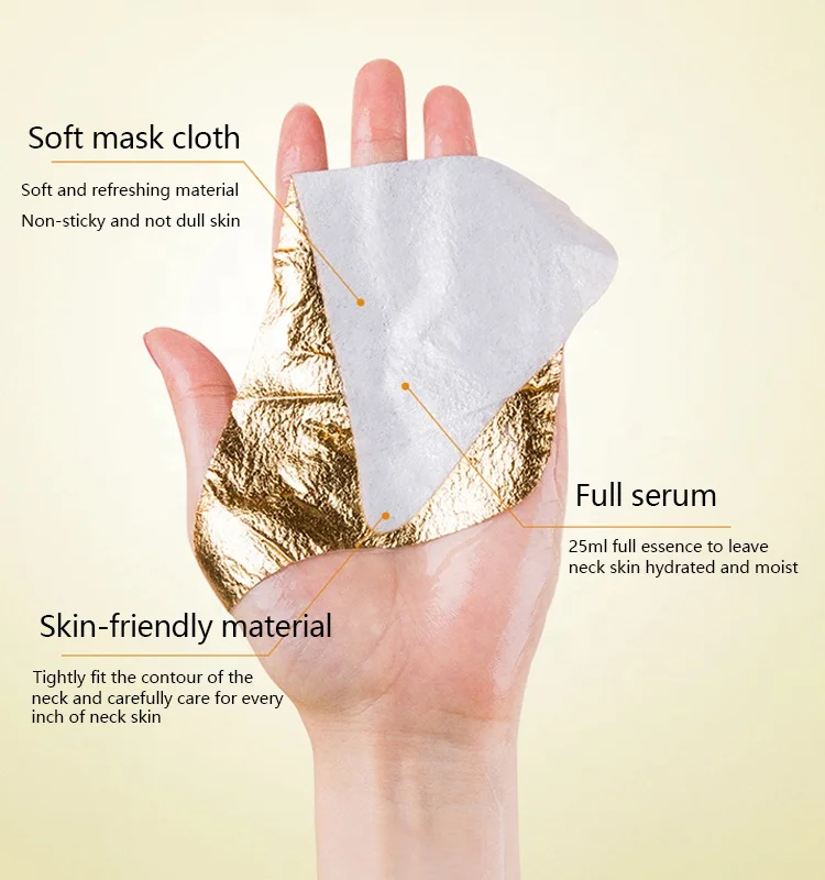 24K Gold Anti Wrinkle Neck Mask For Oem Factory Wholesale 24K Nano Gold Anti-Aging Mask Best Face Neck Lift Korean Mask