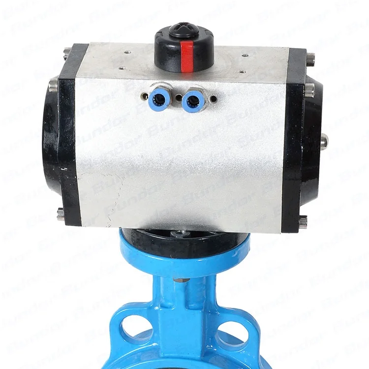 Bundor 4 Inch Pneumatic Butterfly Valve Wafer Type Butterfly Valve