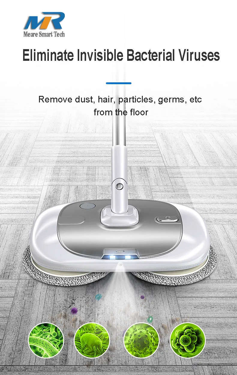 2021 Smart Wireless Electric Mop Cleaner, with Rechargeable Battery