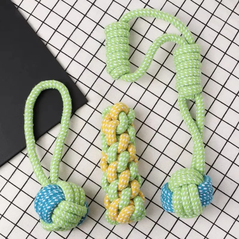 Hot Sale Best Selling Custom Pet Cotton Rope Knot Dog Training Playing Chew Toy Pet Dog Chew Rope Toys Set
