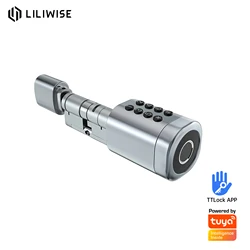 Liliwise Tuya Ttlock Fingerprint  Lock Adjustable WiFi BLE Digital Door Lock Smart Cylinder with Mechanical Key