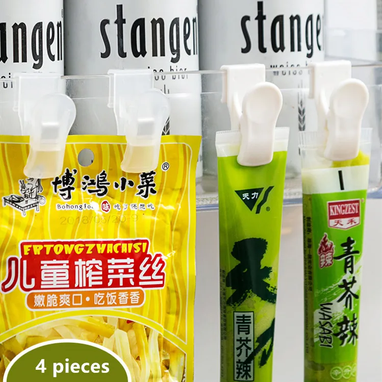 Food bag sealing clip  High Quality4 PCS Plastic Clips Food Snack Paper Bag Clip